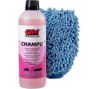 QM Cleaner shampooing Moussant pour Carrosserie de Voiture et Moto | Concentré, pour plus de 20 lavages, avec Finition Brillante pour l'extérieur - Inclut 500ml + Gant Supplémentaire