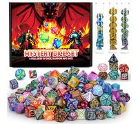 QMAY Dés Mystère, 6 Ensembles de 7 dés polyédriques pour Jeux de rôle, DND RPG MTG, Jeux de Table D20 D12 D10 D% D8 D6 D4