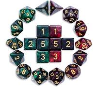 QMAY DND Lot de 2 dés polyédriques de 11 (22 pièces) pour jeux de rôle Donjons et Dragons.