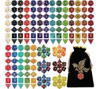 QMAY Jeu de dés du DND, dés polyédriques 175PCS, 25 Couleurs Dés du Jeu de dés DND Les donjons Dragons DND RPG Jeux de Table MTG Dés D4 D8 D10 D% D12 D20