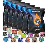 QMAY Mystery Dice Lot de 6 dés polyédriques de style aléatoire pour jeux de table Donjon et Dragons MTG DND D20 D12 D10 D% D8 D6 D4 (42)