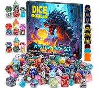 QMAY Mystery Dice Lot de 9 dés polyédriques de style aléatoire pour jeux de table Donjon et Dragons MTG DND D20 D12 D10 D% D8 D6 D4