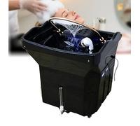 QMBLSNSQ Équipement De Head Spa, Equipé D'Un Réservoir D'Eau 60L, Bassin De Lavage De Cheveux Portables Avec 4 Roues Silencieuses, Convient Aux Salons De Coiffure (Sans Système Vapeur) (Noir).