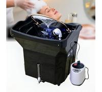 QMBLSNSQ Équipement De Head Spa Japonais, Equipé D'Un Réservoir D'Eau 60L, Inclut Un Fumigateur Et Une Casque Vapeur, Bac A Shampoing Professionnel Mobile, Convient Aux Salons De Coiffure (Noir).