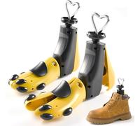 QMD Embauchoir de chaussures pour homme et femme avec chausse-chaussures, extenseur 4 voies pour longueur et largeur réglables, 42-47, Jaune 2 pièces (42-47), 42-47