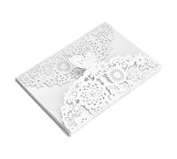 Qmee Lot de 10 cartes d'invitation personnalisées pour mariage avec motif floral et papillon pour cérémonie de mariage #1