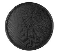 Qmee Plateau en bois rond en forme de bois pour le thé, le café, les repas et les repas, 24cm