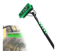 QmEna Kit Perche avec Alimentation en Eau, Perche pour Le Nettoyage des Panneaux solaires avec Manche Extensible, tête de Brosse rotative à 180° et Tuyau de 12 m 10.8M