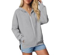 Qmerlimui Sweats à Capuche zippés pour Femmes Sweatshirts Oversize Vestes en Polaire Y2K Mode Automne-Hiver 2025