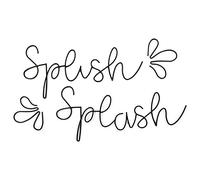 Qmetalart Décoration murale « Splish Splash » en fil métallique pour salle de bain, mots amusants, idées de cadeau pour un mariage ou une pendaison de crémaillère, noir