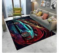 QMETOS Futur Voiture De Sport Concept Car Dessin Animé Tapis Tapis pour La Maison Salon Chambre Canapé Paillasson Décor Tapis De Sol Antidérapant 80X150Cm