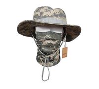 QMFIVE Écharpe Militaire Casquette Tactique Airsoft Accessoires Boonie Seau Chapeau Large Bord Soleil pour la Pêche Extérieure Camping Chasse (A-ACU, 1)