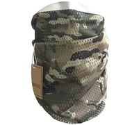 QMFIVE Écharpe tactique camouflage, hommes et femmes unisexe multi-usages bandeau militaire style tête wrap face mesh pour Airsoft, combat, chasse, alpinisme Activité de plein air (Multicam)