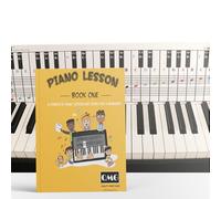 QMG Tableau de notes pour piano et clavier avec livre de leçons de notes de couleur - Kit d'apprentissage complet pour débutants avec tutoriels vidéo - Guide de pratique pour les étudiants, les