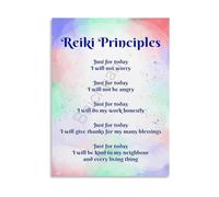 QMIQXIWS Just For Today Principles Inspirational Poster Five Precepts for Mindful Living and Peace Canvas Wall-Art(Unframed,08x12inch(20x30cm))