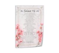 QMIQXIWS Scripture Art Print Psalm 91 on Canvas Wall Decor Religious Gift for Him Her for Home Office Bedroom(Framed,12x18inch(30x45cm))