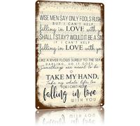 QMIQXIWS Vintage Metal Sign with Romantic Music Lyrics Text Art Portrait for Home Wall Decor on Various Surfaces (8 X 12 in)
