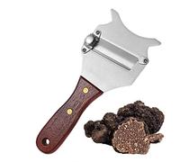 Qmisify Truffe Fromage - Rasoir Truffe et Chocolat Acier Inoxydable | Coupeur de truffe, racleur fromage, rasoir Chocolat, éplucheur de légumes avec poignée en palissandre