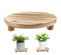 QmjdDymx 10 Plante Riser Round Wooden Stand intérieur Potte-Pott de Fleur Pied de décoration pour Le Bureau Jardin, Support jardinière