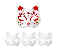 QmjdDymx 3pcs Masque de chat DIY PEINTABLE MASCHES DE PACHE VLAND avec Rubber Band pour Kids Halloween Cosplay, Masquerade Prop