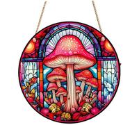 QmjdDymx .9 Pouces Vétonnage enragés Panneau de fenêtre Ronde Chaîne Home Decor Decory Gift Style , Suncatchers pour fenêtres suspendues