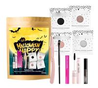 Qmk690 Ensemble de maquillage portable pour Halloween et maquillage des yeux et des lèvres pour filles - Fard à paupières, fond de teint, anti-cernes - Poudre de maquillage complet pour femme - 2 ml -