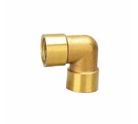 QMKADFQXF 1/8" 1/4" 3/8" 1/2" 3/4" 1" Male Female Thread Brass Elbow End Cap Nipple Tee Pipe Fitting Coupler Connector (Elbow -(F-F),3/8")