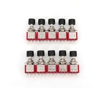 QMKADFQXF 10Pcs Momentary Snap-Acting 3-Pin C-NO-NC 6mm Panel SPDT Push Button(10Pcs Black)