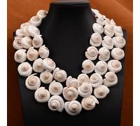 QMKADFQXF 3 Rows Huge Jewelry Sea Shell Mother Of Pearl Multi Strands Big Necklace