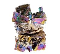 QMKADFQXF Bismuth Ore Crystal Decor - Stunning Rainbow Geometric Structure, 1-1.3kg, Home & Office Decor Cristal Naturel Brut