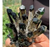 QMKADFQXF Cristal Naturel Brut Black Smoky Quartz Crystal Cluster Spiritual Home Office Aquarium Decoration Gift Ornaments (Size : 500-550g)