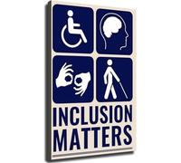 QMKADFQXF Disability Awareness Wall-Art Canvas Prints Inclusion Diversity Equity Poster for Office School Gym Decor(Unframed,16x24inch(40x60cm))