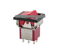 QMKADFQXF Interrupteur à bouton-poussoir rouge KNX202-J 3 A 250 V CA/5 A 125 V CA, petit interrupteur à bascule, type navire, 2 pièces