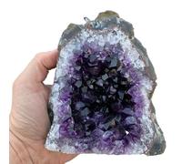 QMKADFQXF Stone Amethyst Geode Quartz Cluster Crystal (Size:200-300g) Cristal Naturel Brut