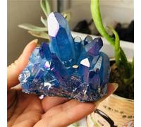 QMKADFQXF Stone Blue Aura Crystal Cluster Quartz Aura Flower Stones and Minerals Stone Decoration for Home Gift(120-150g) Cristal Naturel Brut