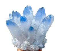QMKADFQXF Stone Blue Phantom Quartz Crystal Cluster, Stone Decor(Size:300-350g) Cristal Naturel Brut