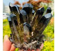 QMKADFQXF Stone Clear Tea Crystal Topaz Cluster Sample Crystal (240-270g) Cristal Naturel Brut