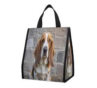 QMKFWT Basset Hound Sac à déjeuner isotherme pliable et réutilisable pour homme et femme