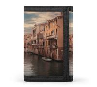 QMKFWT Beau portefeuille décontracté avec porte-cartes de crédit pour homme et femme avec vue sur le canal de Venise