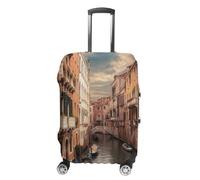 QMKFWT Belle housse de bagage de voyage avec vue sur le canal de Venise, lavable, anti-rayures, protection contre la poussière, housse de protection pour bagages à roulettes pour bagages de 48 à 81 cm