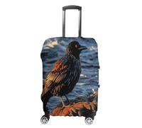 QMKFWT Bird by Stone Housse de protection lavable anti-rayures et anti-poussière pour bagages à roulettes de 48,3 à 81,3 cm, blanc, S