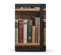 QMKFWT Books on The Bookshelf Portefeuille décontracté porte-cartes de crédit Organiseur de documents de qualité supérieure pour homme et femme