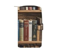 QMKFWT Books on The Bookshelf Portefeuille long en cuir avec fenêtre pour carte d'identité