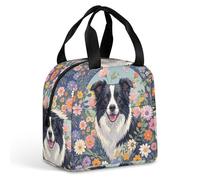 QMKFWT Border Collie Grand sac à déjeuner isotherme durable et réutilisable pour le travail, les voyages, les pique-niques