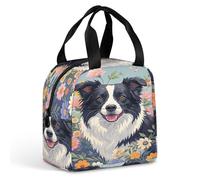 QMKFWT Border Collie Grand sac à déjeuner isotherme durable et réutilisable pour le travail, les voyages, les pique-niques