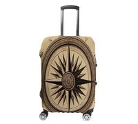 QMKFWT Boussole Wind Road Map Housse de bagage lavable anti-rayures anti-poussière Housse de protection pour bagages à roulettes Convient aux bagages de 48,3 à 81,3 cm, blanc, S