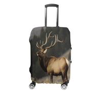 QMKFWT Bull Elk Housse de protection lavable anti-rayures anti-poussière pour bagage à roulettes de 48,3 à 81,3 cm, blanc, S