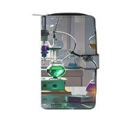 QMKFWT Chemistry Lab Portefeuille long en cuir pour chéquier classique à deux volets avec fenêtre d'identification pour femme