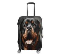 QMKFWT Cool Rottweiler Dog Art Housse de voyage lavable anti-rayures anti-poussière Housse de protection pour bagages à roulettes Convient aux bagages de 48,3 à 81,3 cm, blanc, XL