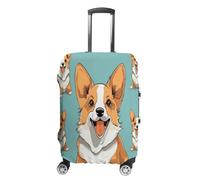 QMKFWT Corgi Housse de protection lavable anti-rayures anti-poussière pour bagage à roulettes 48,3 à 81,3 cm, blanc, XL